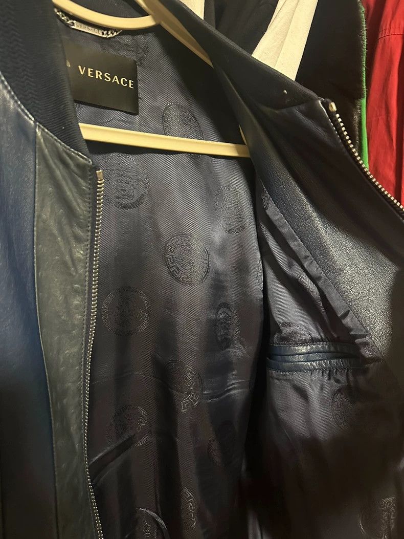 Versace Versace Ostrich striped leather jacket Size US M / EU 48-50 / 2 - 3 Thumbnail