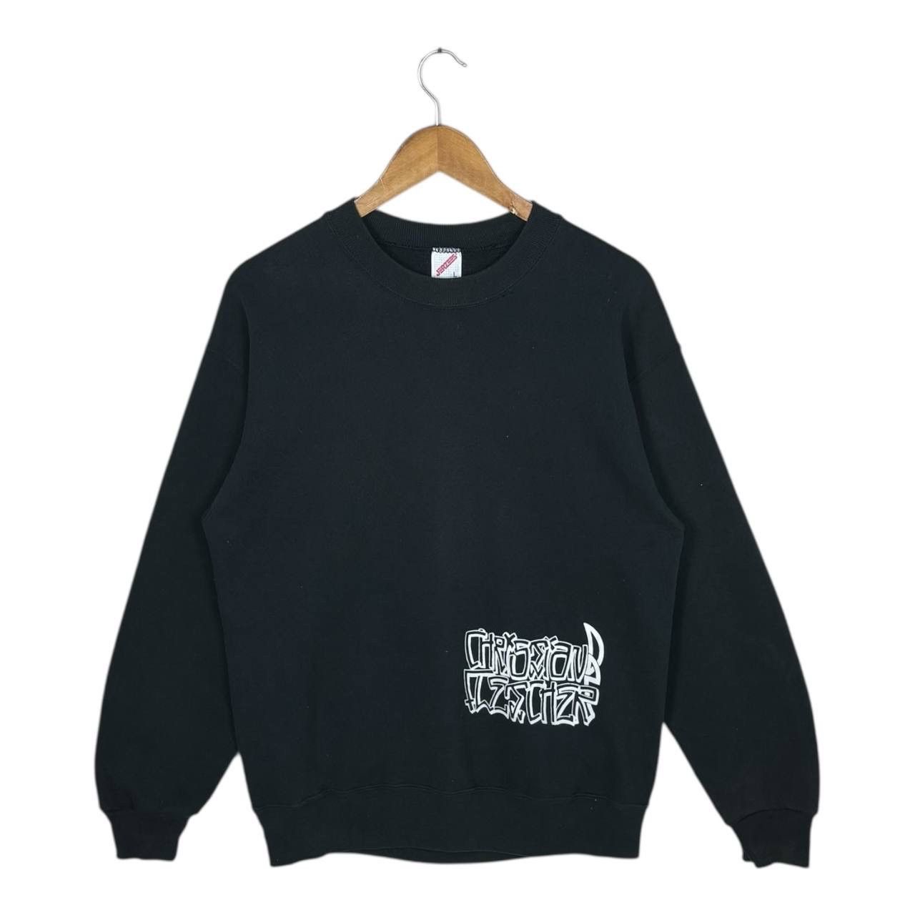 Vintage Vintage 90s Christian Fletcher Skull Flame Sweatshirt L USA Size US L / EU 52-54 / 3 - 2 Thumbnail