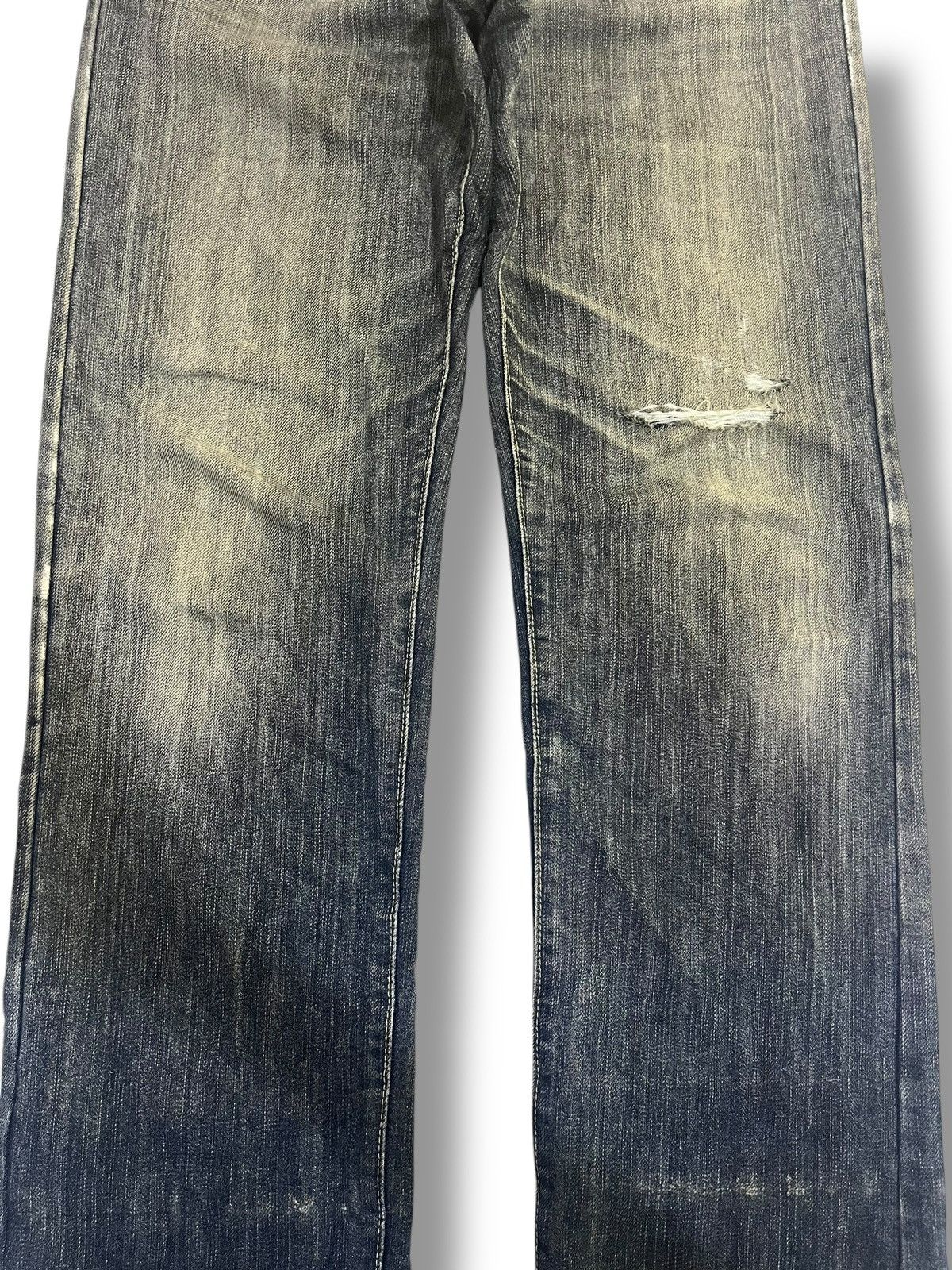 If Six Was Nine × Japanese Brand Y2K💥 VINTAGE WASHED BLUE DISTRESSED DENIM Size US 34 / EU 50 - 3 Thumbnail