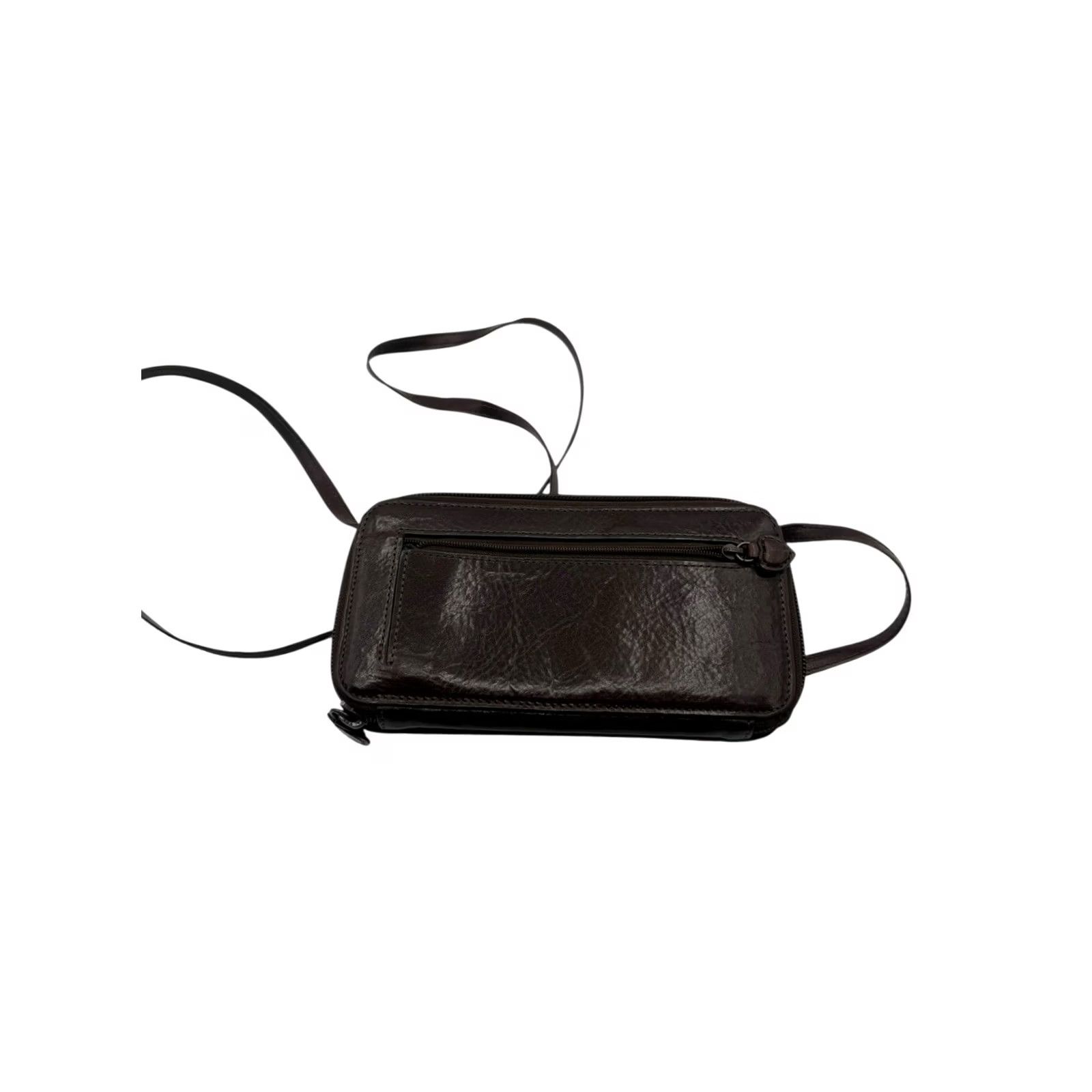 Brighton BRIGHTON Brown Croc Leather Whip-Stitch Crossbody Wallet Clutch Organizer Womens Crossbody Clutch Wallet Size ONE SIZE - 6 Thumbnail