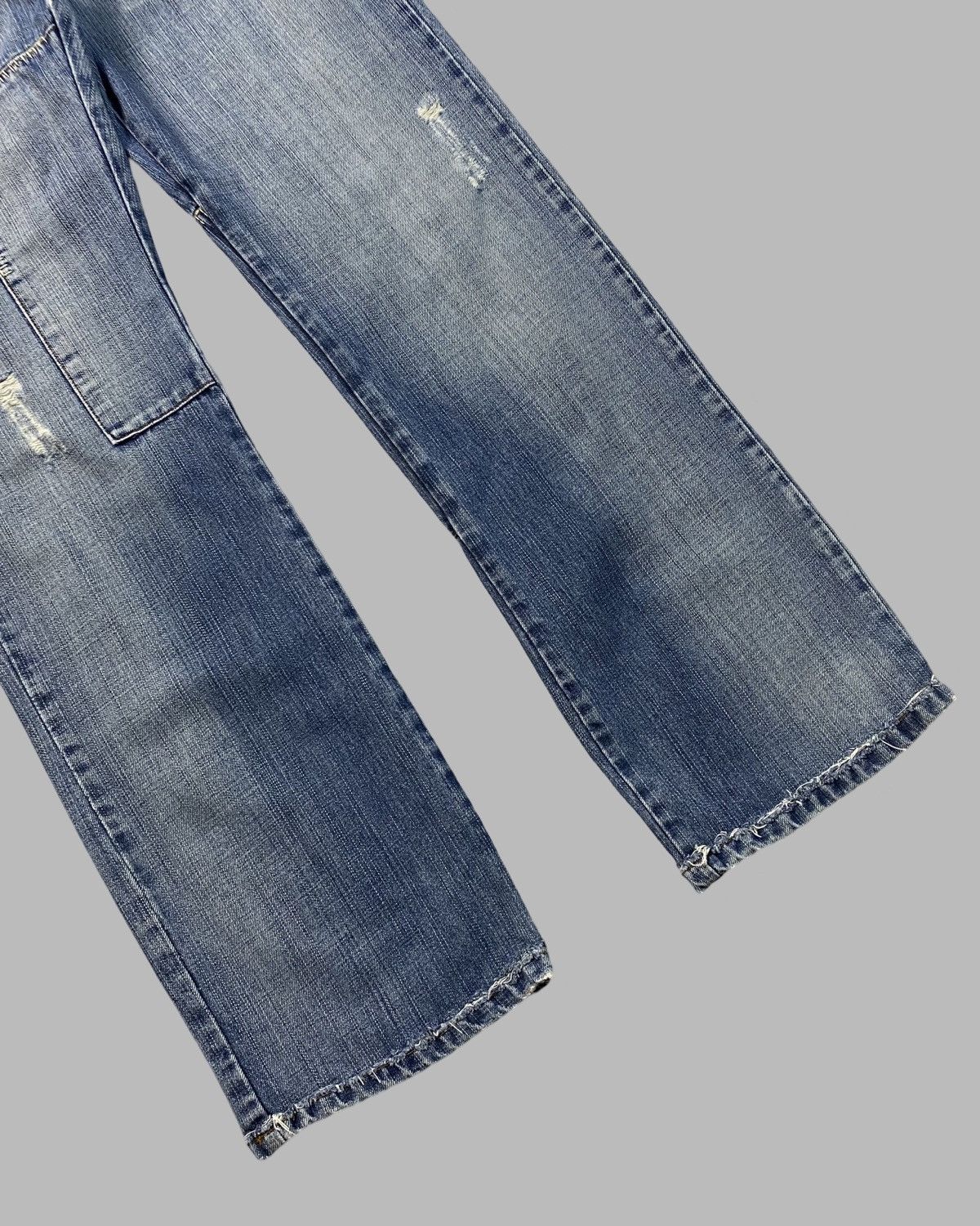 Japanese Brand Cipo Baxx VNTG Putchwork Distress Rick Owens Lgb Style Jeans Size US 33 - 5 Thumbnail