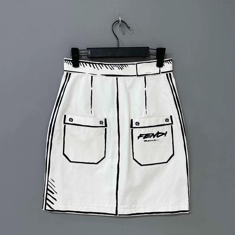 Fendi Fendi California Sky Button Skirt Size 36" / US 14 / IT 50 - 4 Thumbnail