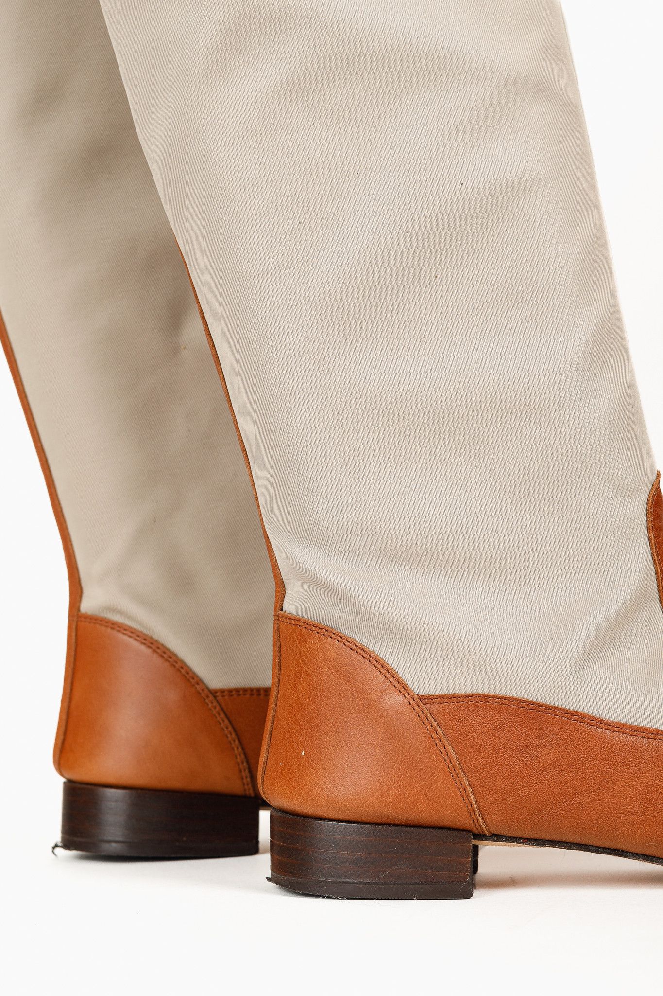 Repetto Repetto Beige & Cognac Canvas Leather Tall Boots Size US 7 / IT 37 - 8 Thumbnail