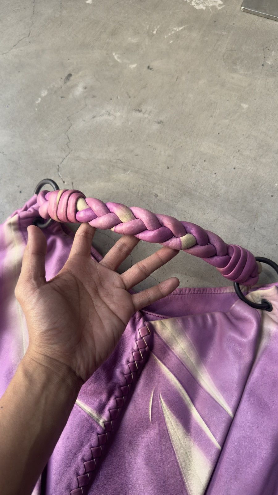 Bottega Veneta Bottega Veneta Violet Tye Dye Aquilone Fortune Cookie Hobo Size ONE SIZE - 8 Thumbnail