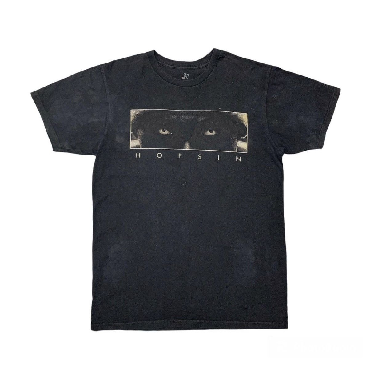 image of Distressed Thrashed Faded Rap Tees Hopsin Tshirt in Black, Men's (Size Medium)