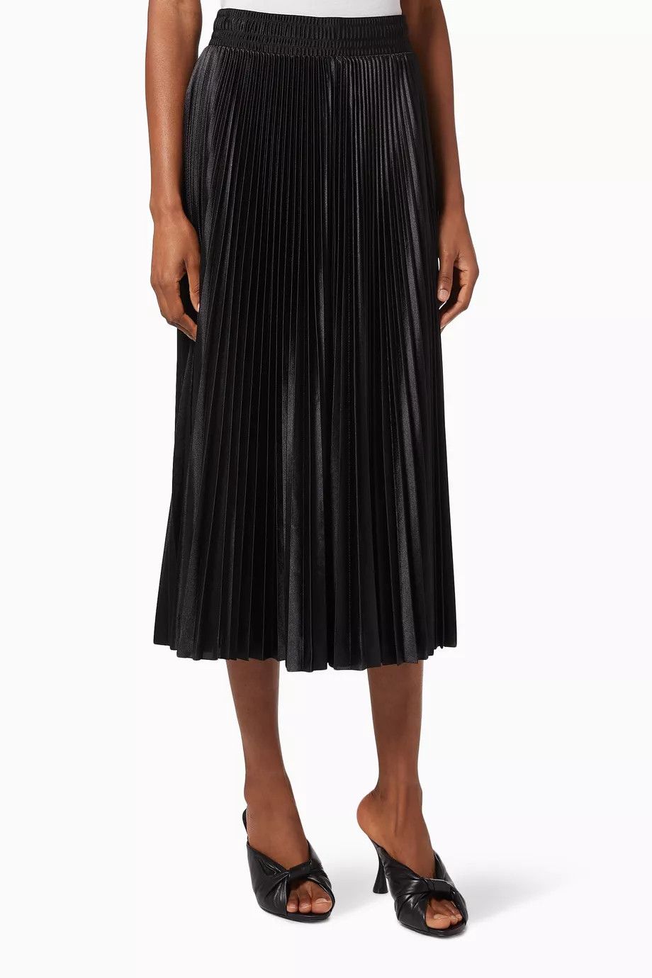 Balenciaga o1y0625 Pleated Midi Skirt in Black Size 30" / US 8 / IT 44 - 1 Thumbnail