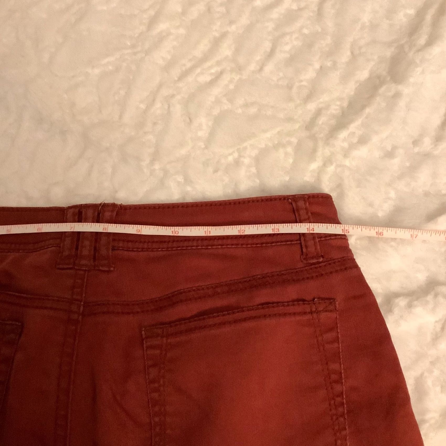 Mossimo Mossimo Jeans Women's Juniors Size 9 Red Skinny Fit 28in Inseam Jeans Skinny Low Rise Contemporary Pattern Solid Button Closure Mens? Size 30" / US 8 / IT 44 - 4 Thumbnail
