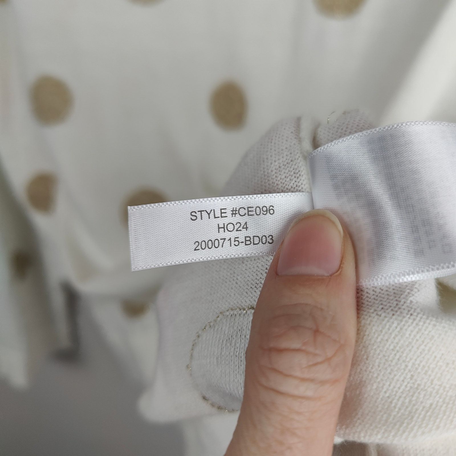 J.Crew J Crew Teddie Sweater Womens XL White Gold Knit Cotton Size XL / US 12-14 / IT 48-50 - 7 Thumbnail