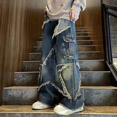 Jean Asakura x Rieko Embroidered Baggy Wide Leg Denim Jeans Size US 30 / EU 46 - 1 Thumbnail