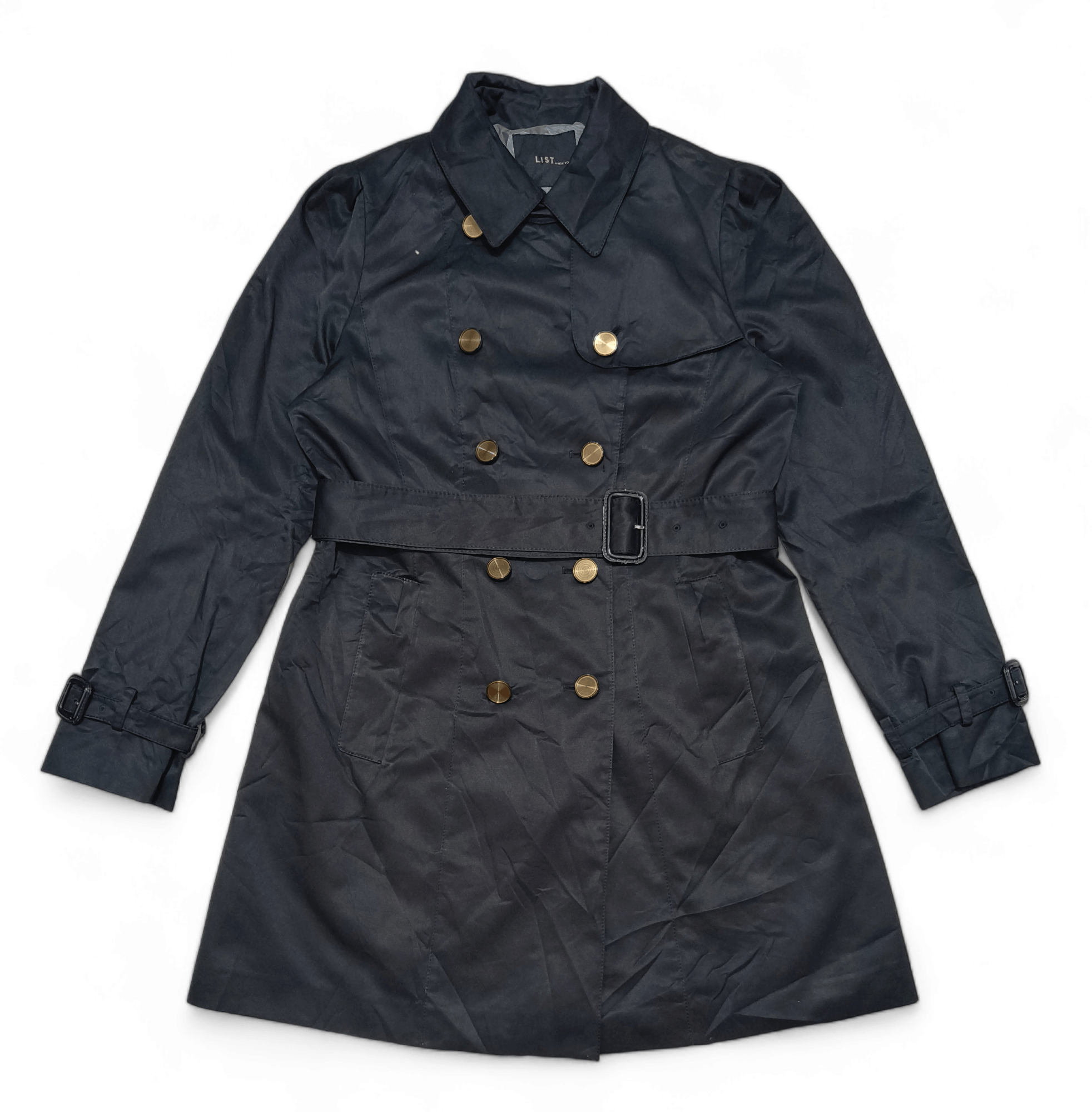 Other LIST in New York Women's Black Trench Coat Size S / US 4 / IT 40 - 2 Thumbnail