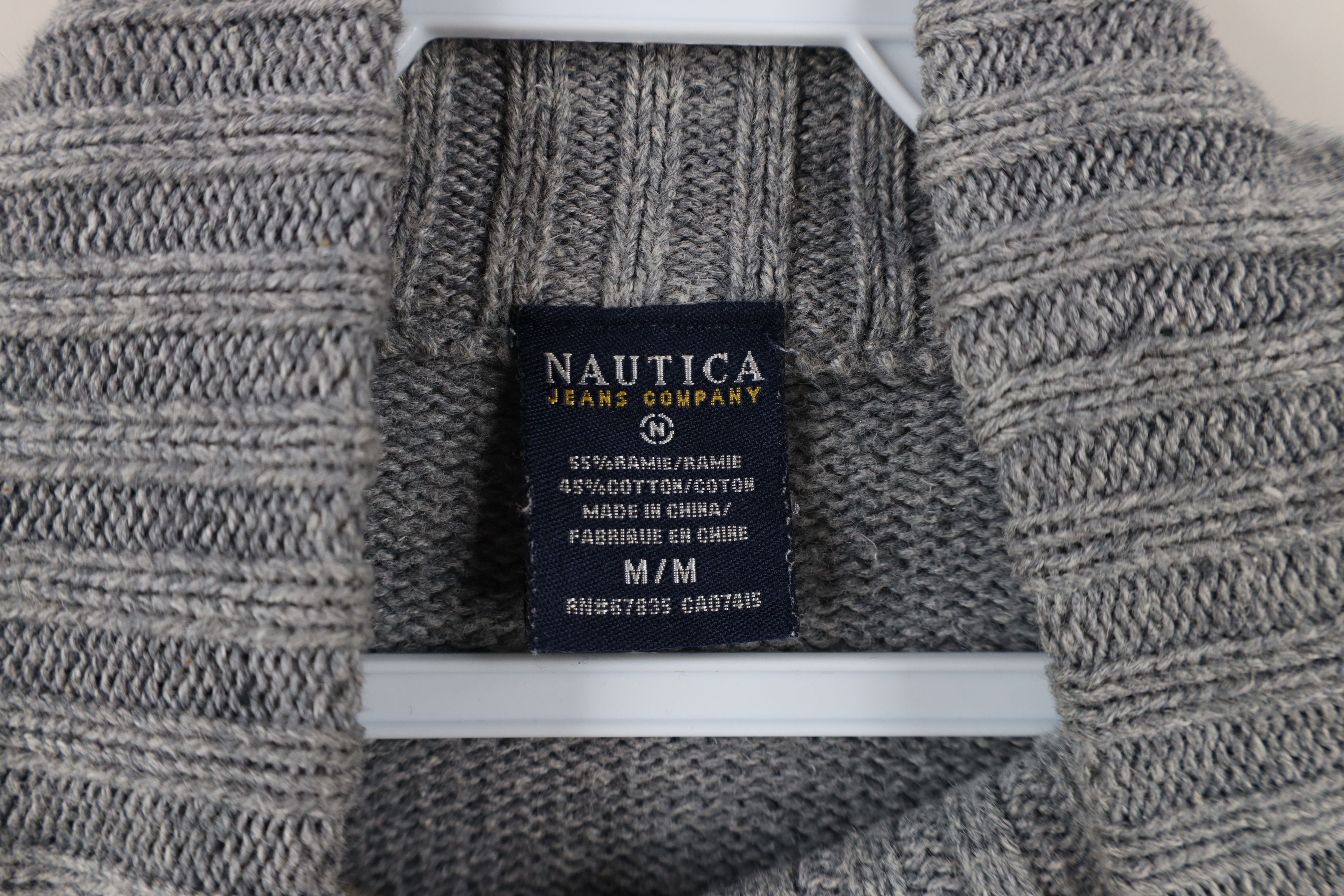 Nautica × Vintage Vintage 90s Nautica Heavyweight Ribbed Mock Neck Sweater Size US M / EU 48-50 / 2 - 8 Thumbnail