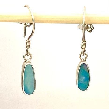 AUD Vintage Sterling 925 Silver & Opal Dainty Dangles