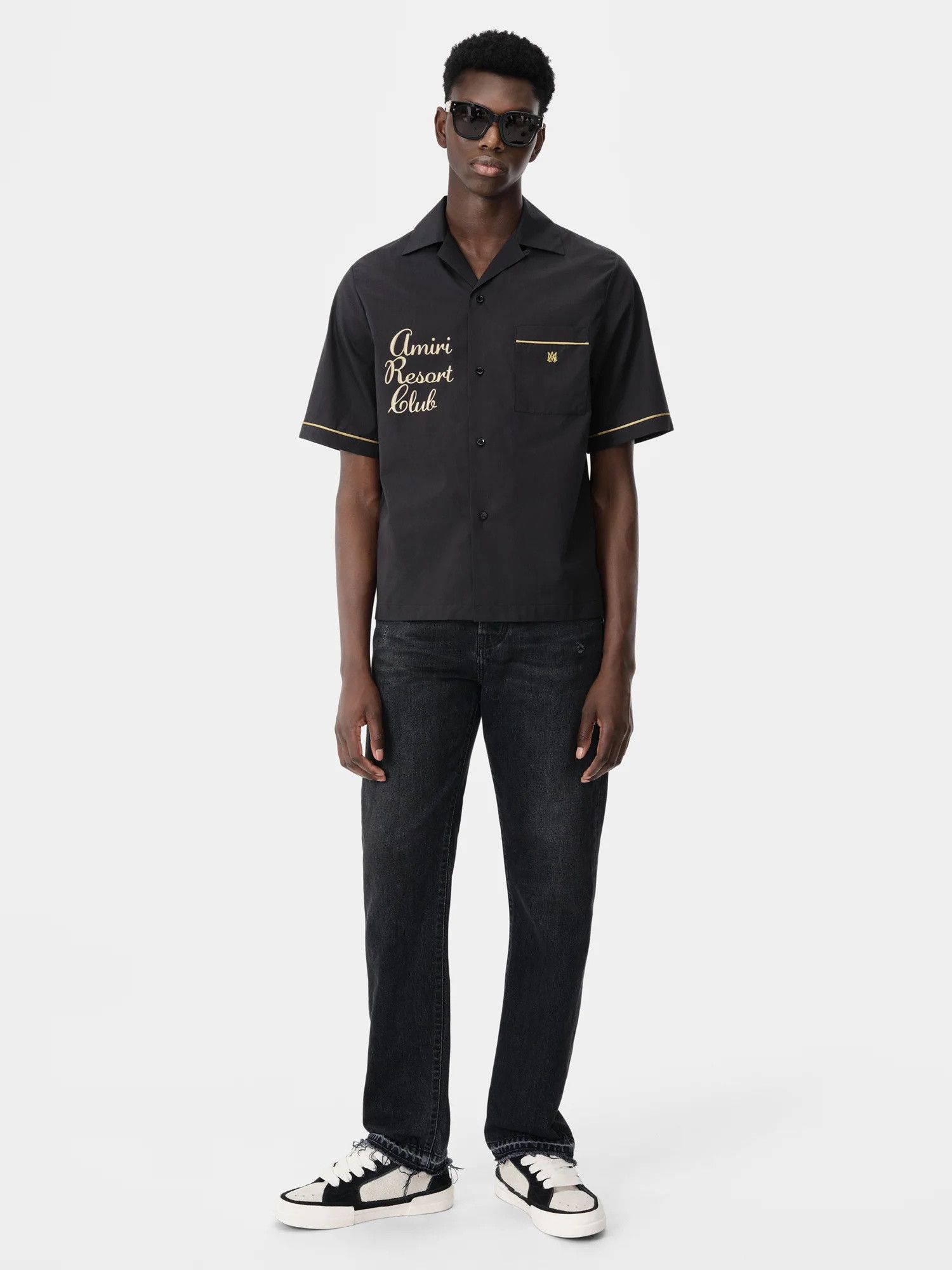 Amiri o1s1wg110625 Resort Club Logo Shirt in Black Size US XL / EU 56 / 4 - 2 Thumbnail