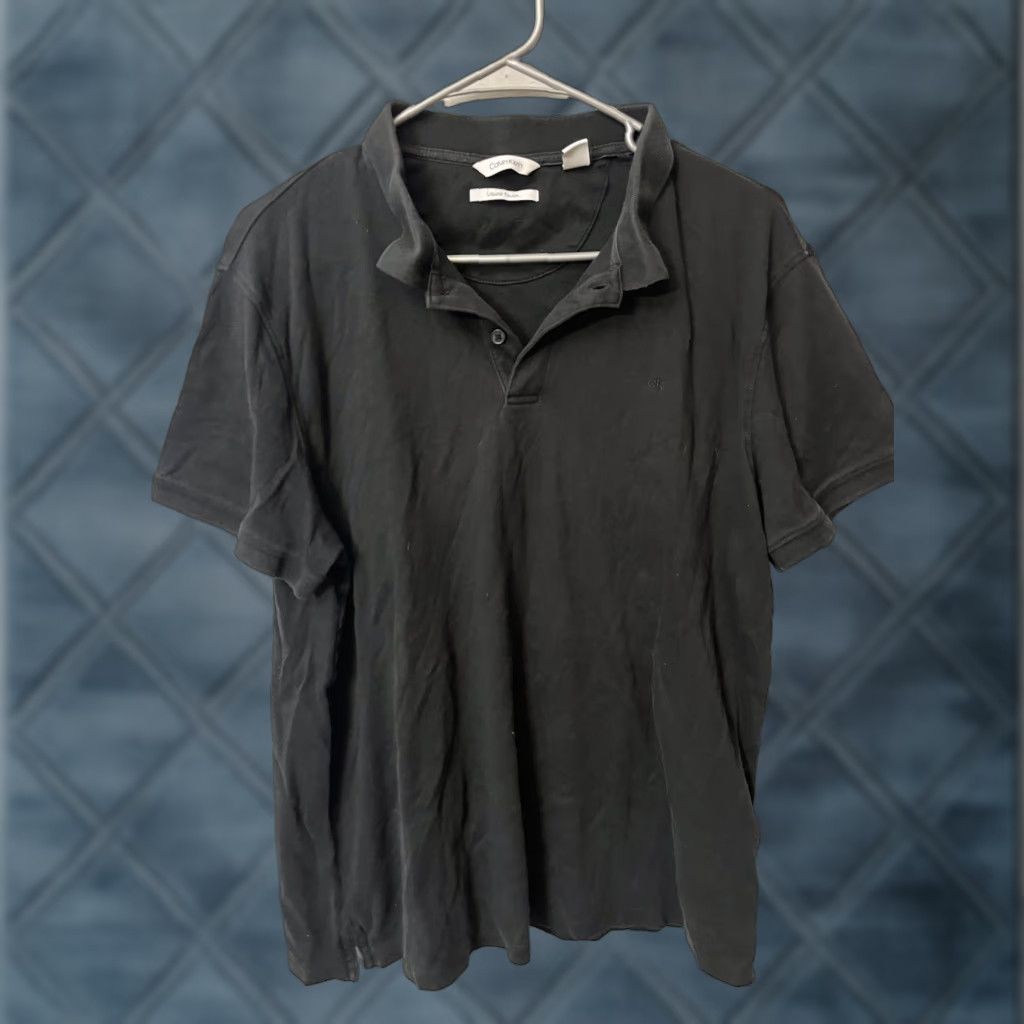 Calvin Klein Calvin Klein Polo Shirt Short Sleeve Black Solid Mens Size Large L Size US L / EU 52-54 / 3 - 1 Thumbnail