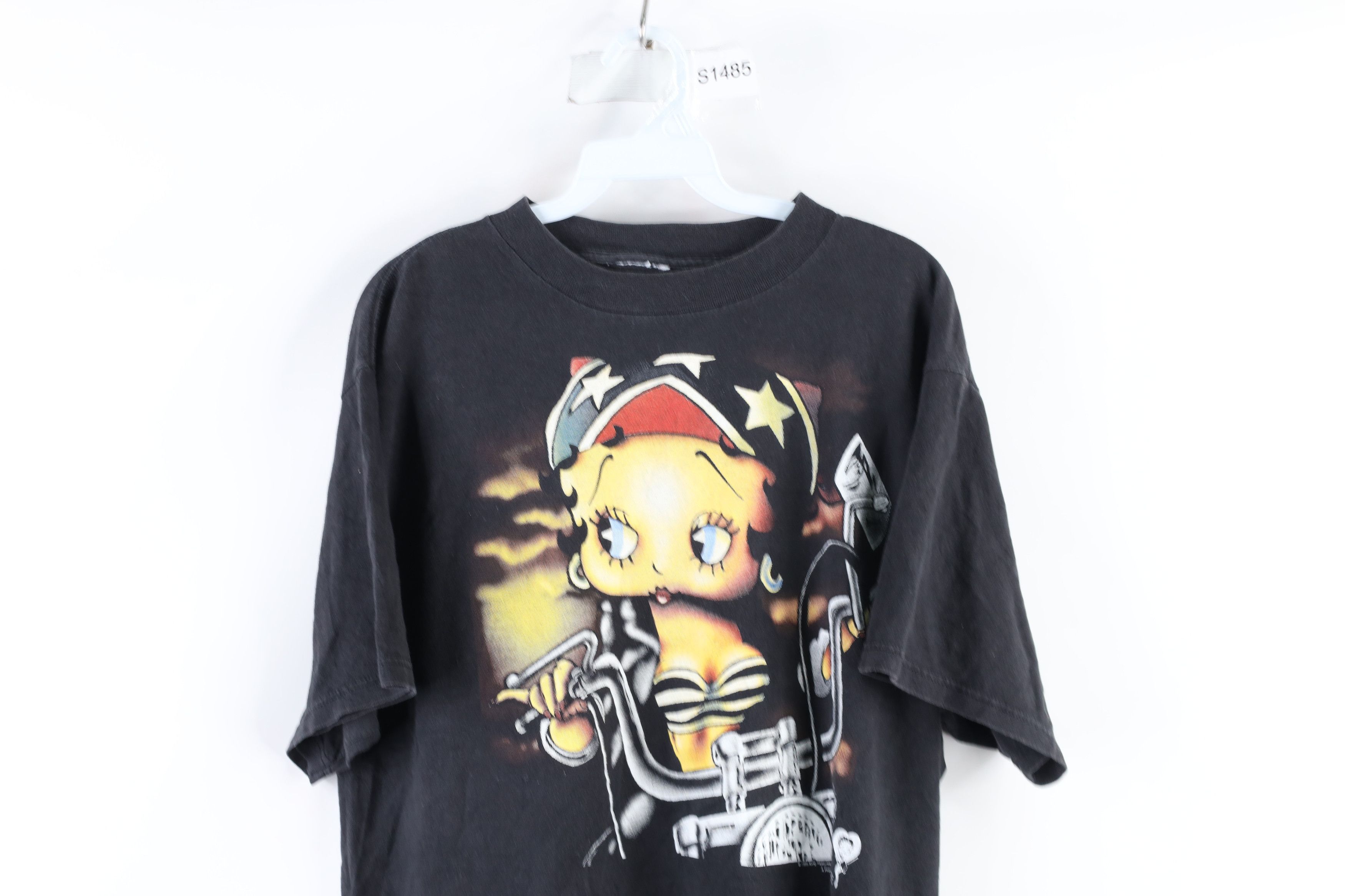 Vintage Vintage 90s Betty Boop Motorcycle Short Sleeve T-Shirt Black Size US L / EU 52-54 / 3 - 2 Thumbnail