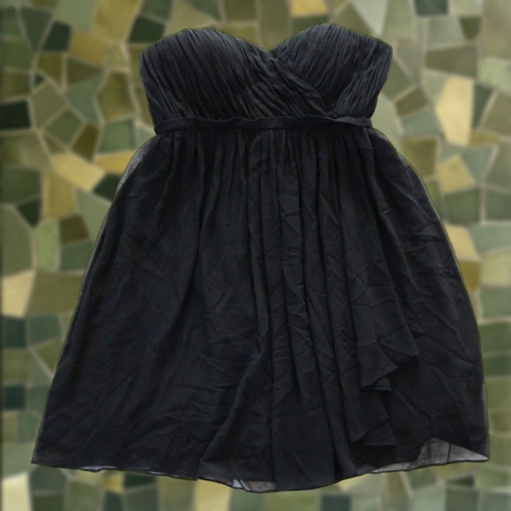 Donna Morgan Donna Morgan Black Chiffon Ruched Strapless Party Prom Cocktail Dress 10 Size L / US 10 / IT 46 - 1 Thumbnail