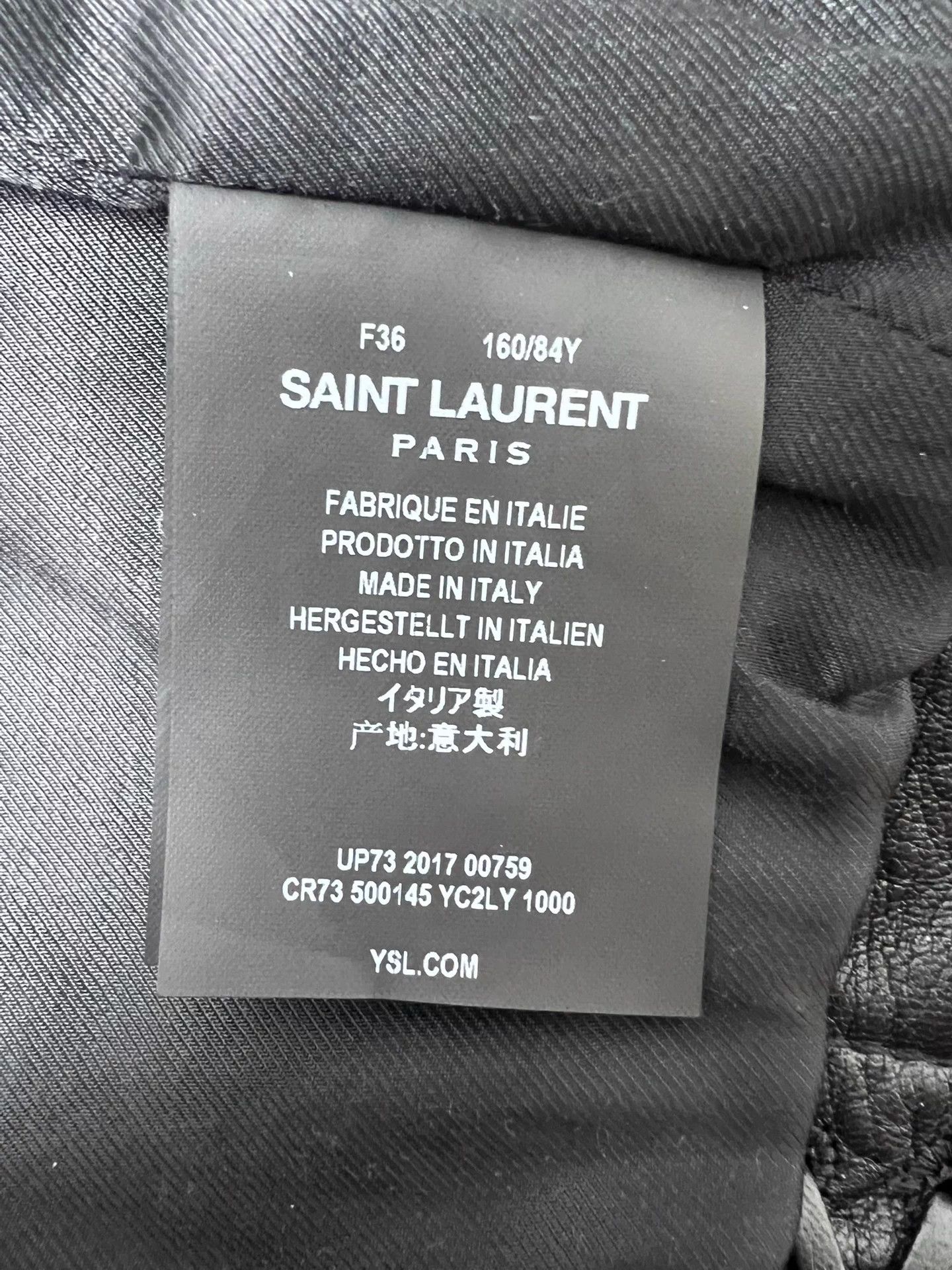 Saint Laurent Paris SLP 17fw Double Zip Black Lambskin F36 Moto Jacket Size XS / US 0-2 / IT 36-38 - 6 Thumbnail