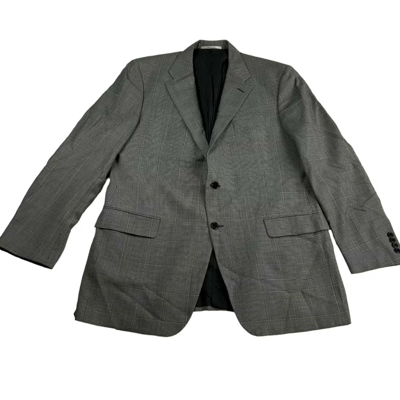 Vintage VINTAGE Hickey Freeman Blazer Plaid 2-Button Wool USA 44L Mens Black/White Glen Plaid Blazer Mens Wool 100% Wool USA 44 Long Men’s Blazer Size 44R - 5 Thumbnail