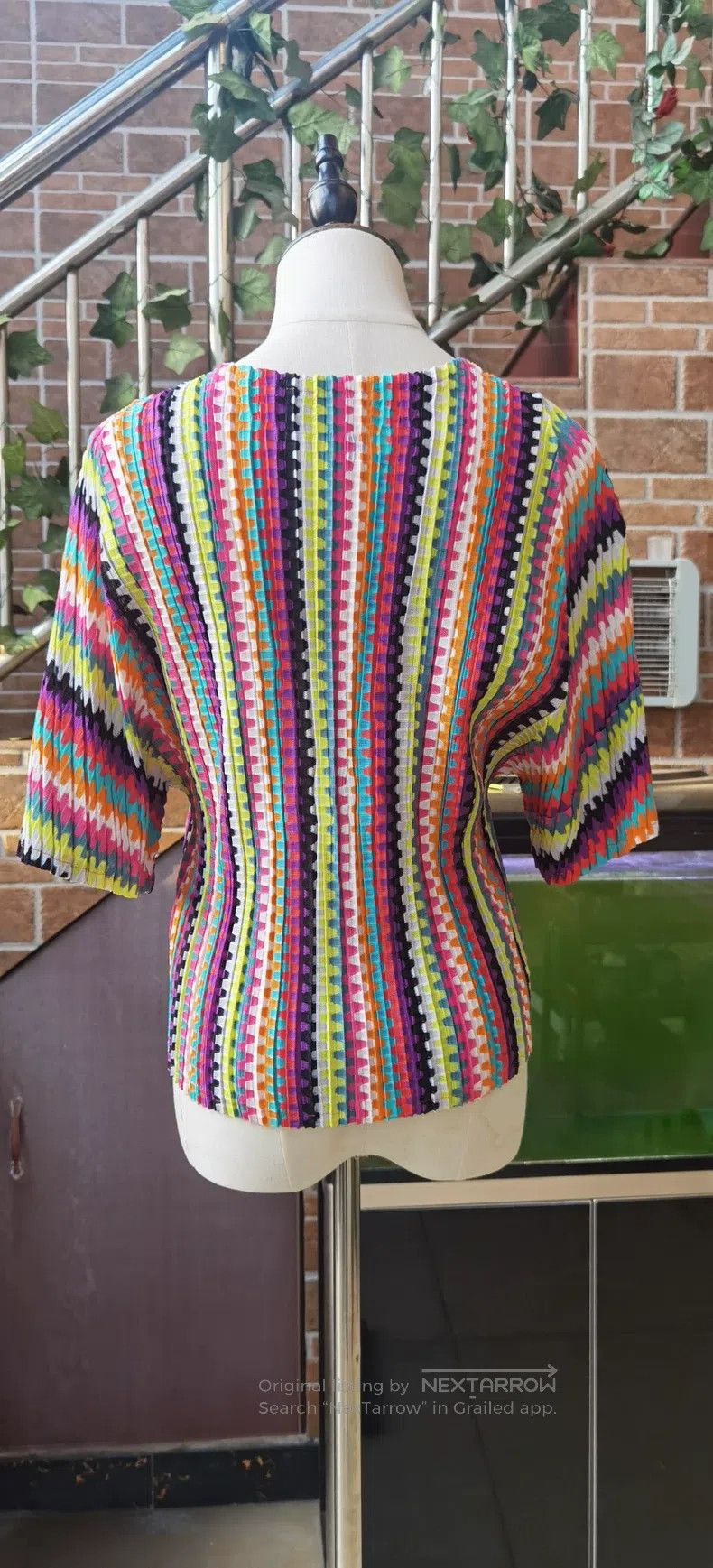Issey Miyake Issey Miyake Mixed Cotton Knit Rainbow Top Size XXL / US 16-18 / IT 52-54 - 2 Thumbnail