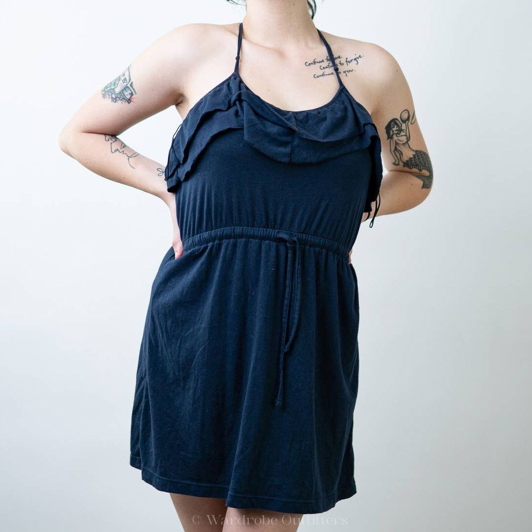 Aeropostale Aeropostale Navy Blue Ruffled Mini Dress - M Size M / US 6-8 / IT 42-44 - 5 Thumbnail