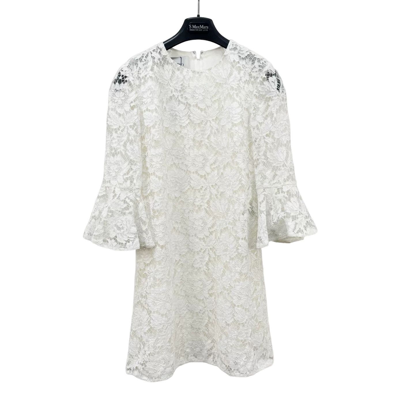 Valentino Valentino White Lace Floral Ruffle Sleeve Dress Size 38 Size XS / US 0-2 / IT 36-38 - 1 Thumbnail