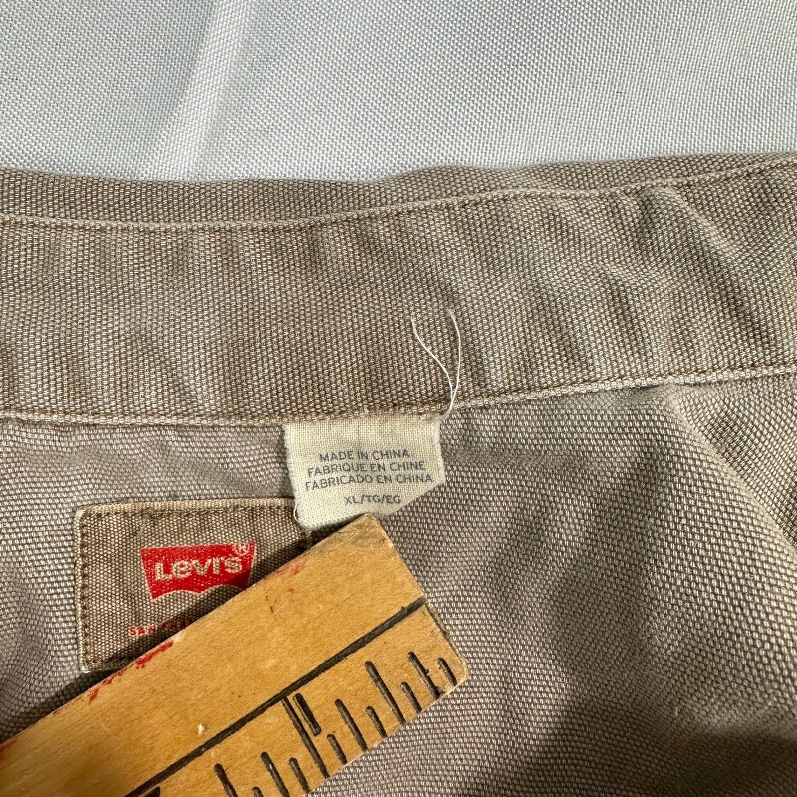 Levi's Levi's Workwear Button Up Shirt Men's XL Tan Canvas Utility Size US XL / EU 56 / 4 - 3 Thumbnail