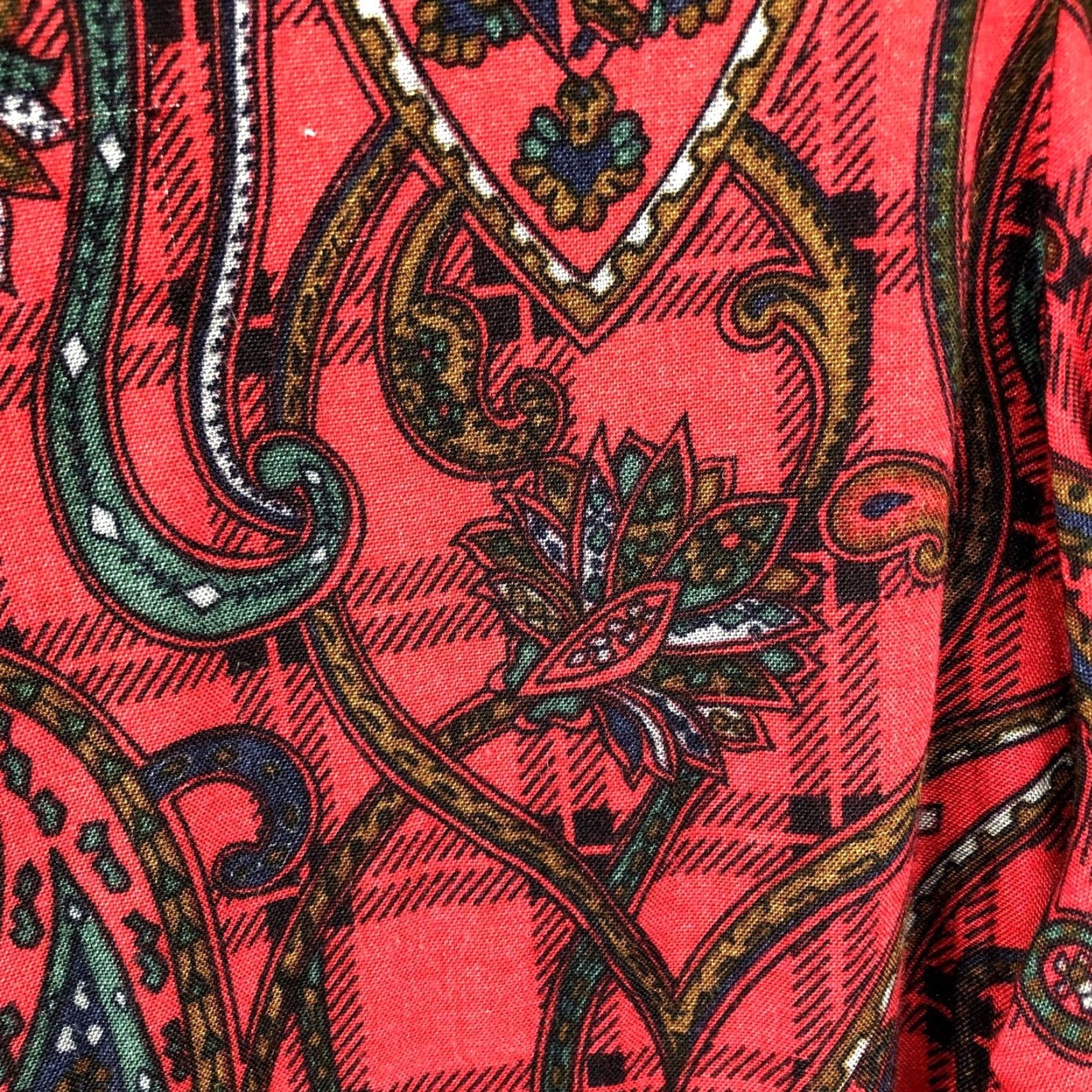 Vintage VINTAGE Koret Paisley Blouse Womens 4P Long Sleeve Red Rayon Button Down 90s Boho Size S / US 4 / IT 40 - 7 Thumbnail