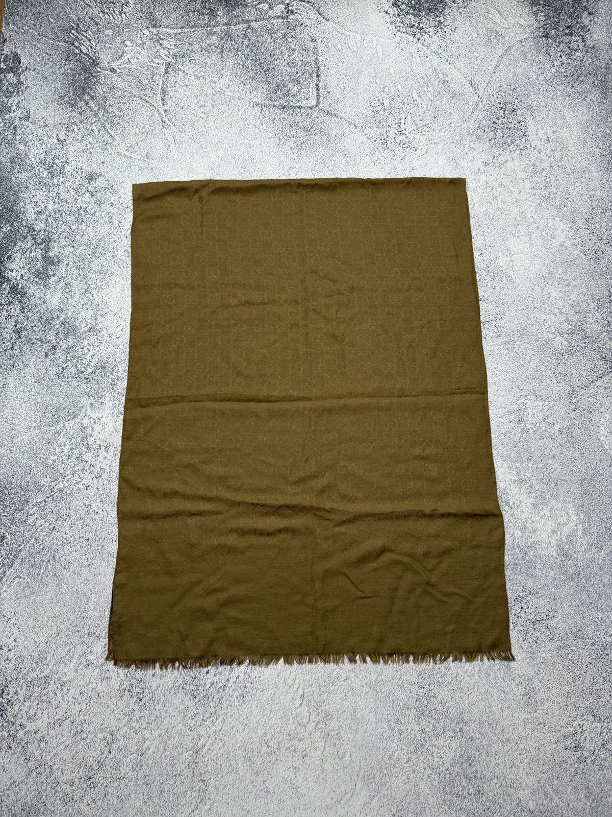 Gucci Gucci Monogram Scarf Wool+Silk Print Logo Size ONE SIZE - 6 Thumbnail
