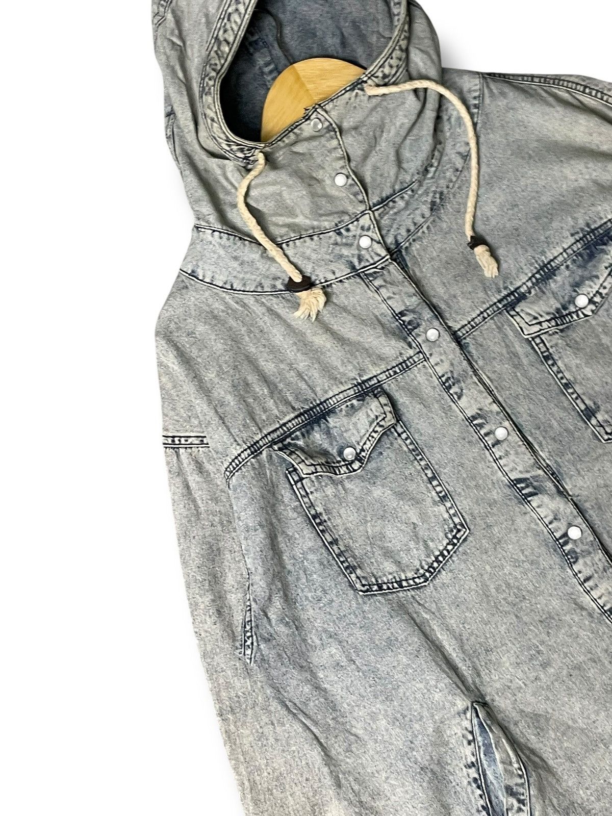 Japanese Brand × Vintage Japanese Brand Distressed Denim Hooded Jacket (75) Size US M / EU 48-50 / 2 - 6 Thumbnail