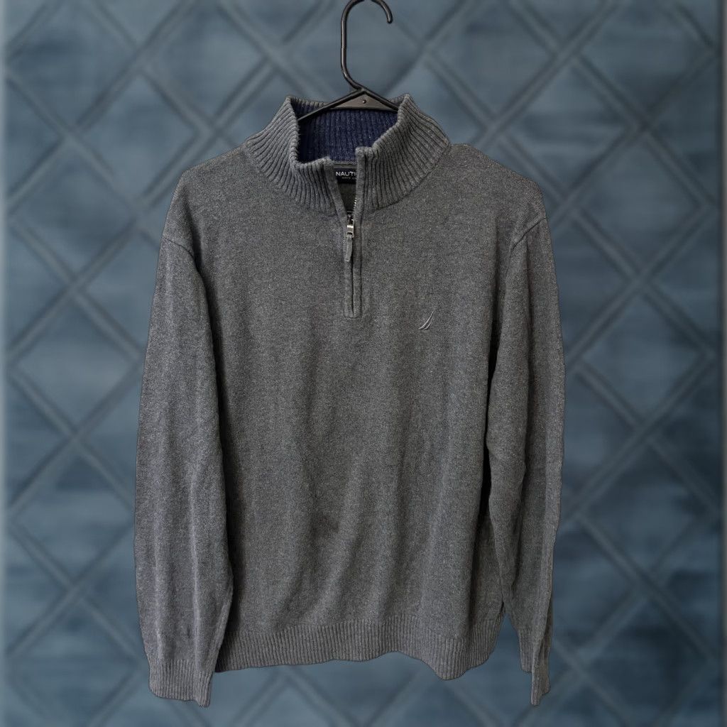Nautica Nautica Sweater Pullover 1/4 Zip Adult Large Gray Mens Size US L / EU 52-54 / 3 - 1 Thumbnail
