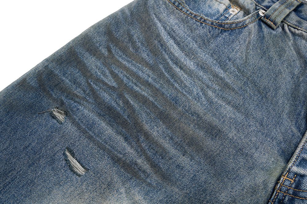 Japanese Brand × Vintage Frayed Damaged Hole Baggy Wide Leg Size US 30 / EU 46 - 3 Thumbnail