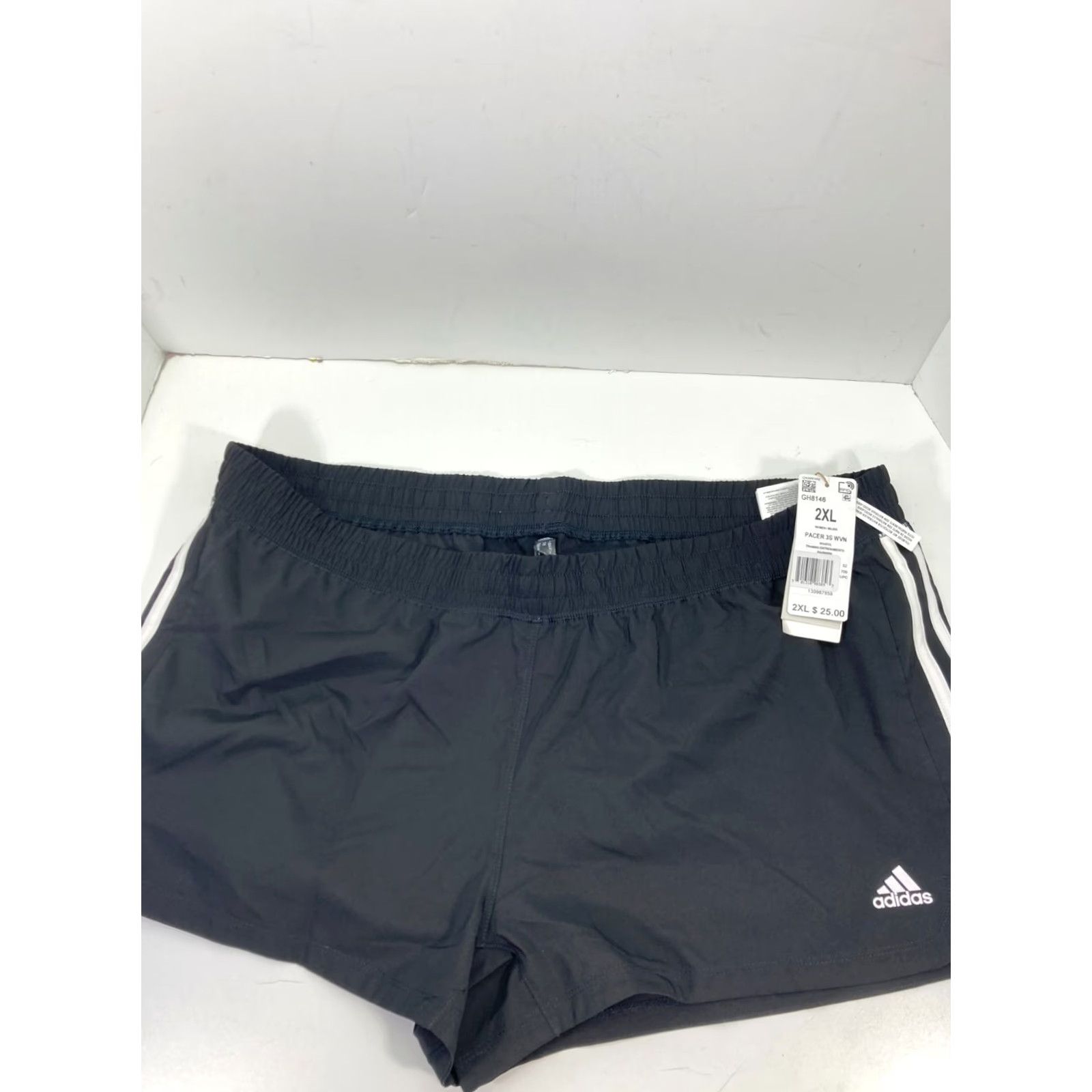 Adidas Adidas Pacer 3 Stripe Woven Shorts Womens 2XL Black Sport Gym Training NWT Size 28" / US 6 / IT 42 - 4 Thumbnail