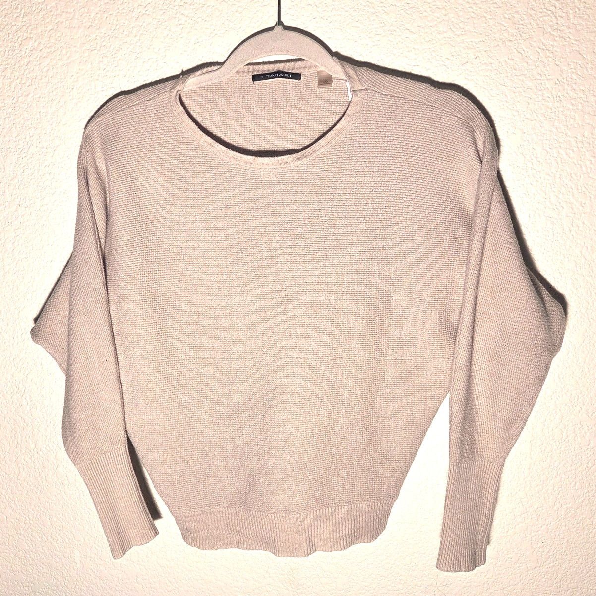 Elie Tahari Chic Tahari Large Cream Crew Neck Sweater - Cozy & Stylish! Size L / US 10 / IT 46 - 3 Thumbnail