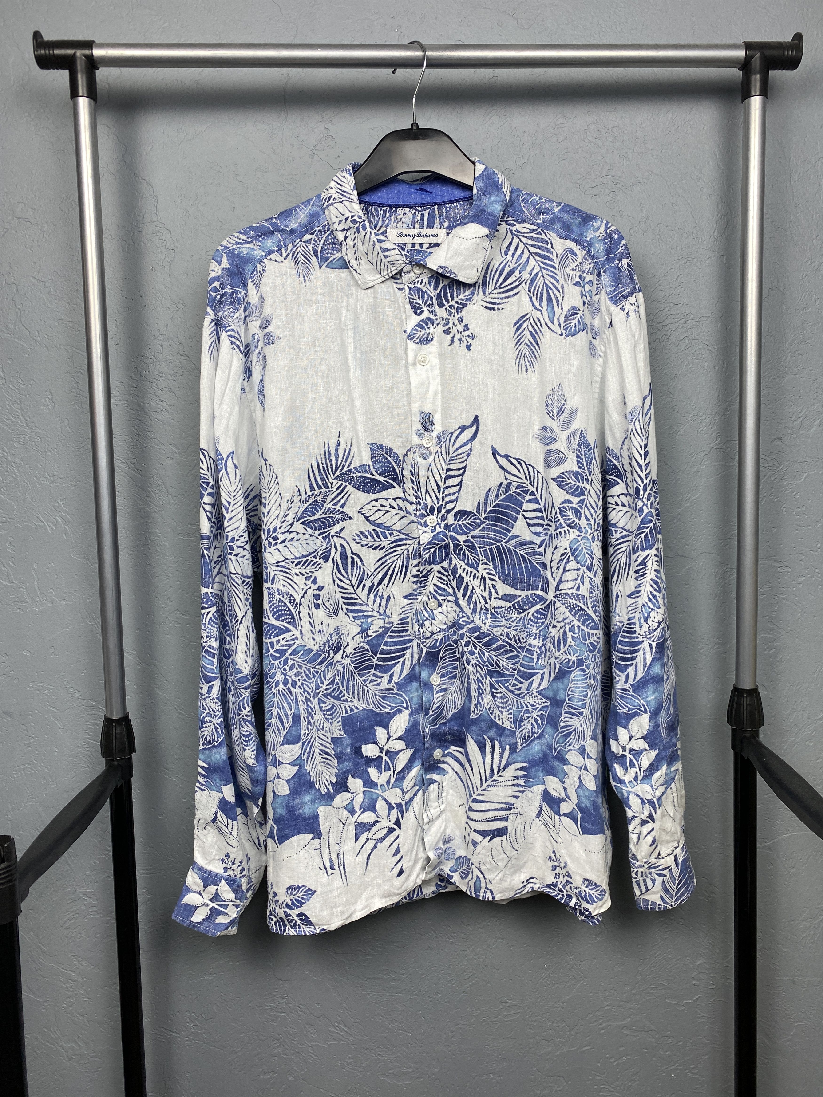 Tommy Bahama Tommy Bahama Vintage Mens LINEN Hawaiian Shirt Size US L / EU 52-54 / 3 - 1 Thumbnail