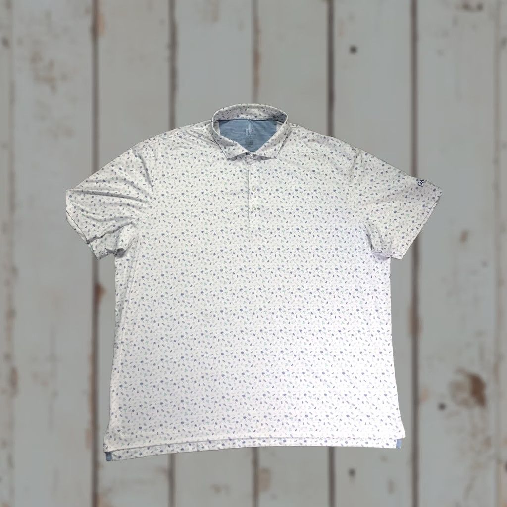 johnnie-O Johnnie-O Featherweight Polo Shirt Mens 2XL White Tropical Golf Short Sleeve Size US XXL / EU 58 / 5 - 1 Thumbnail