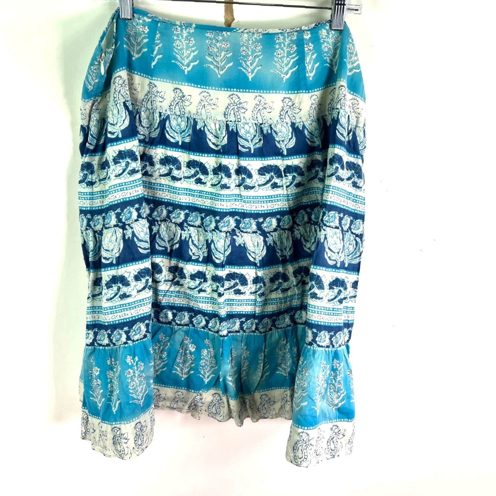 Chaps Chaps Denim Pleated Floral Lined Midi Skirt Womens Size 16 Blue Size 38" / US 16 / IT 52 - 4 Thumbnail