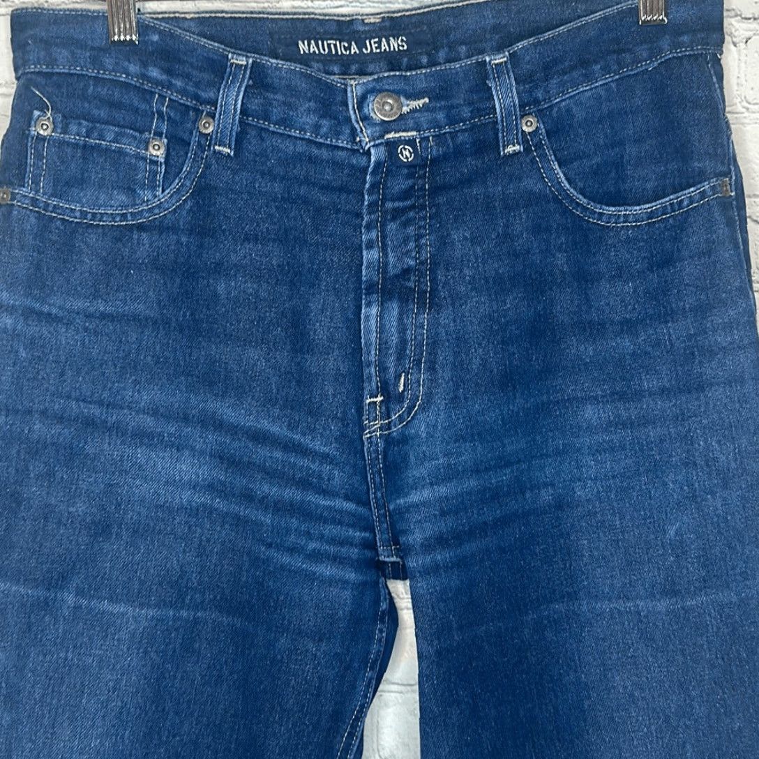 Nautica Nautica Womens Jeans Flare Dark Wash 100% Cotton Size 10/31 Blue Womens, Regular, Jeans, Flared, 10, Dark Wash, Cotton, Nautica Size 32" / US 10 / IT 46 - 2 Thumbnail