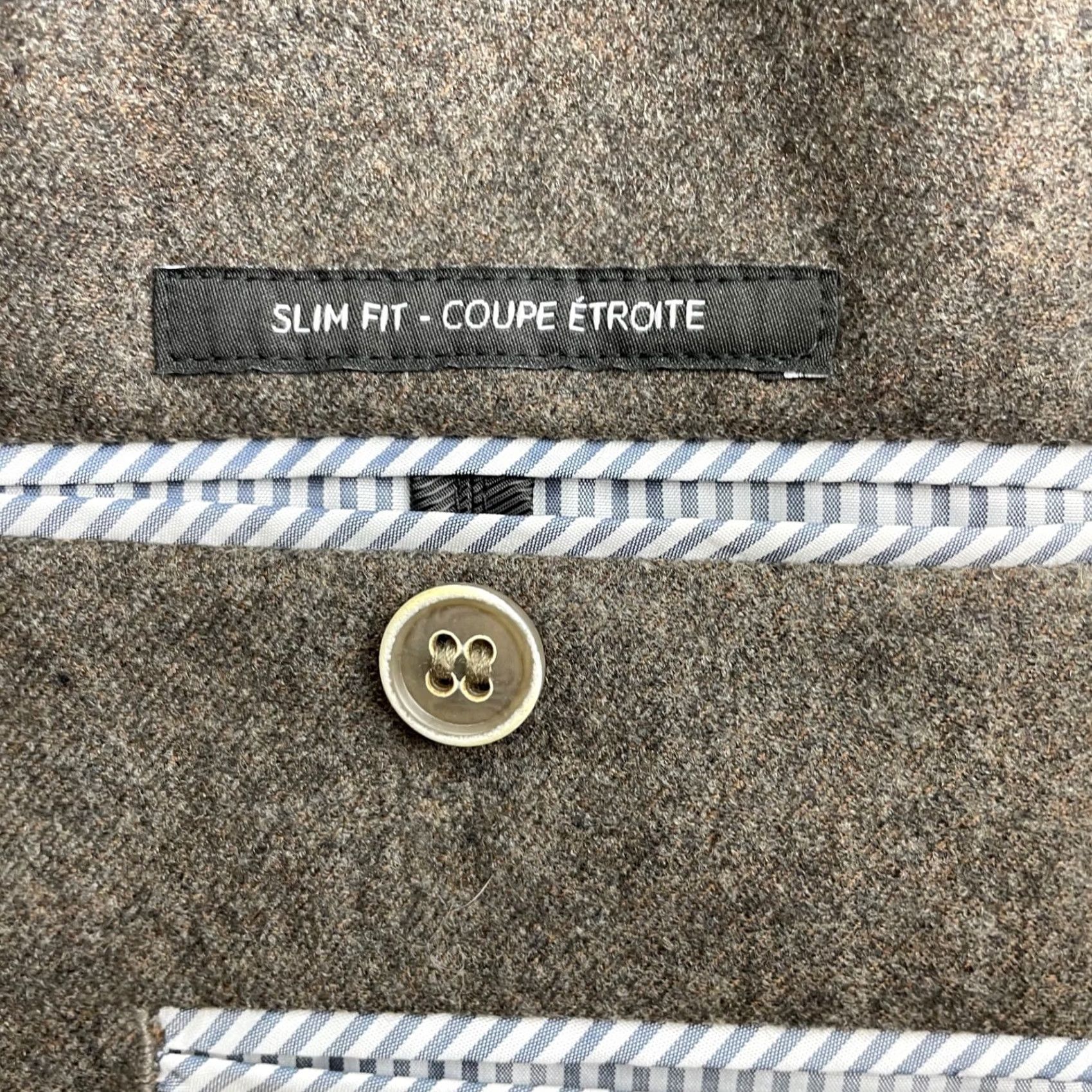 Saks Fifth Avenue Saks Fifth Avenue Blazer Men’s 40R Wool Brown Slim 2-Button Double-Vented Notch Lapel Regular Fit Dress Jacket Size 40R - 6 Thumbnail