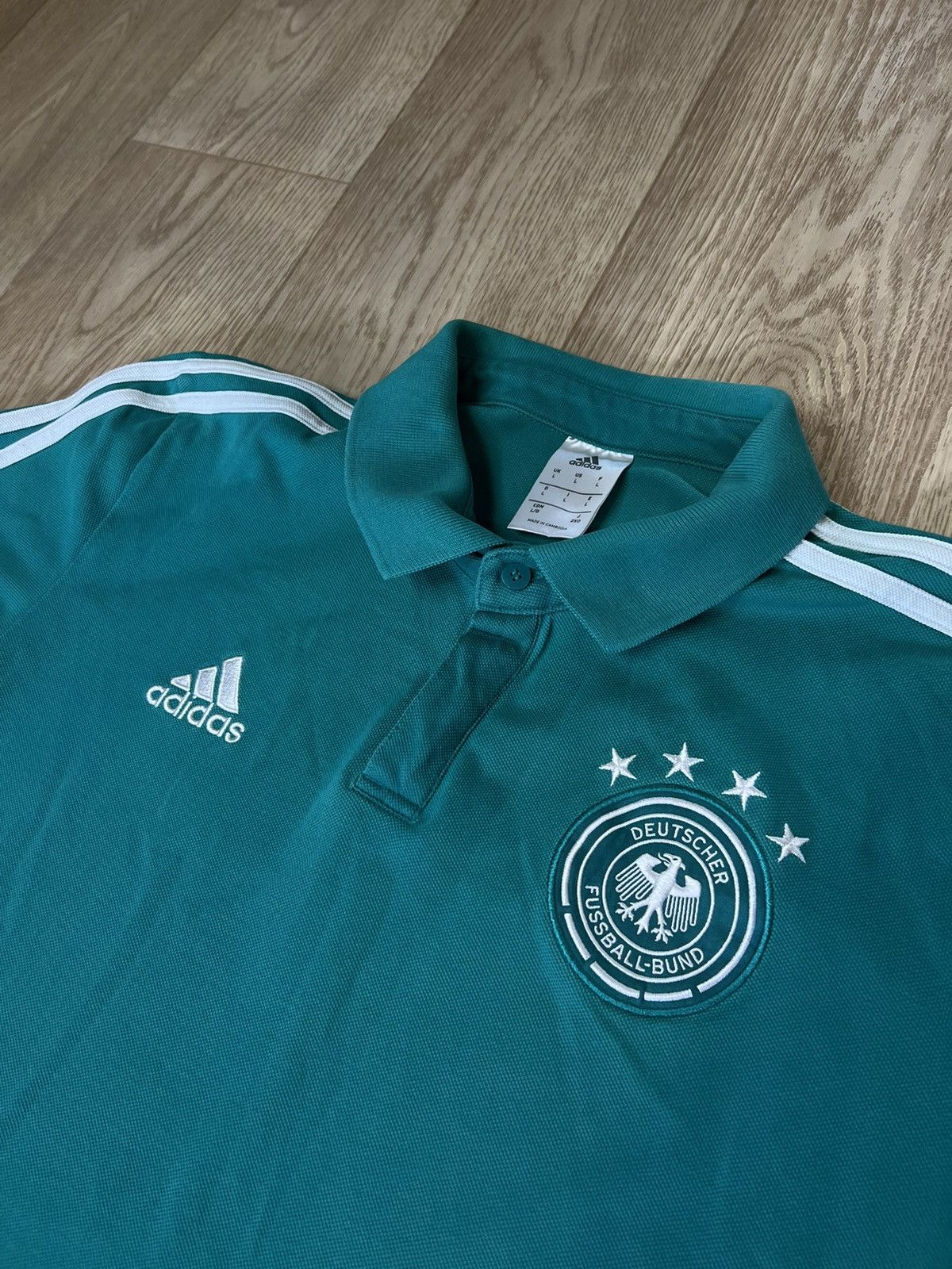 Adidas ADIDAS GERMANY FOOTBALL CLUB TRAINING POLO T-SHIRT Size US L / EU 52-54 / 3 - 3 Thumbnail