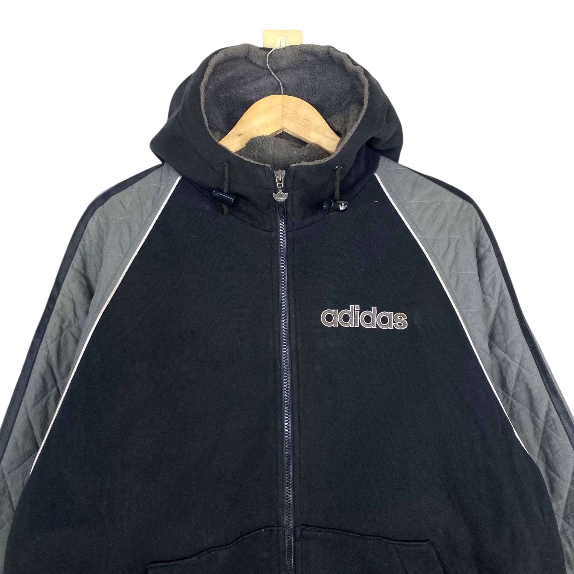 Adidas 💥90s ADIDAS RUN DMC HOODED ZIPPER JACKET Size US L / EU 52-54 / 3 - 4 Thumbnail