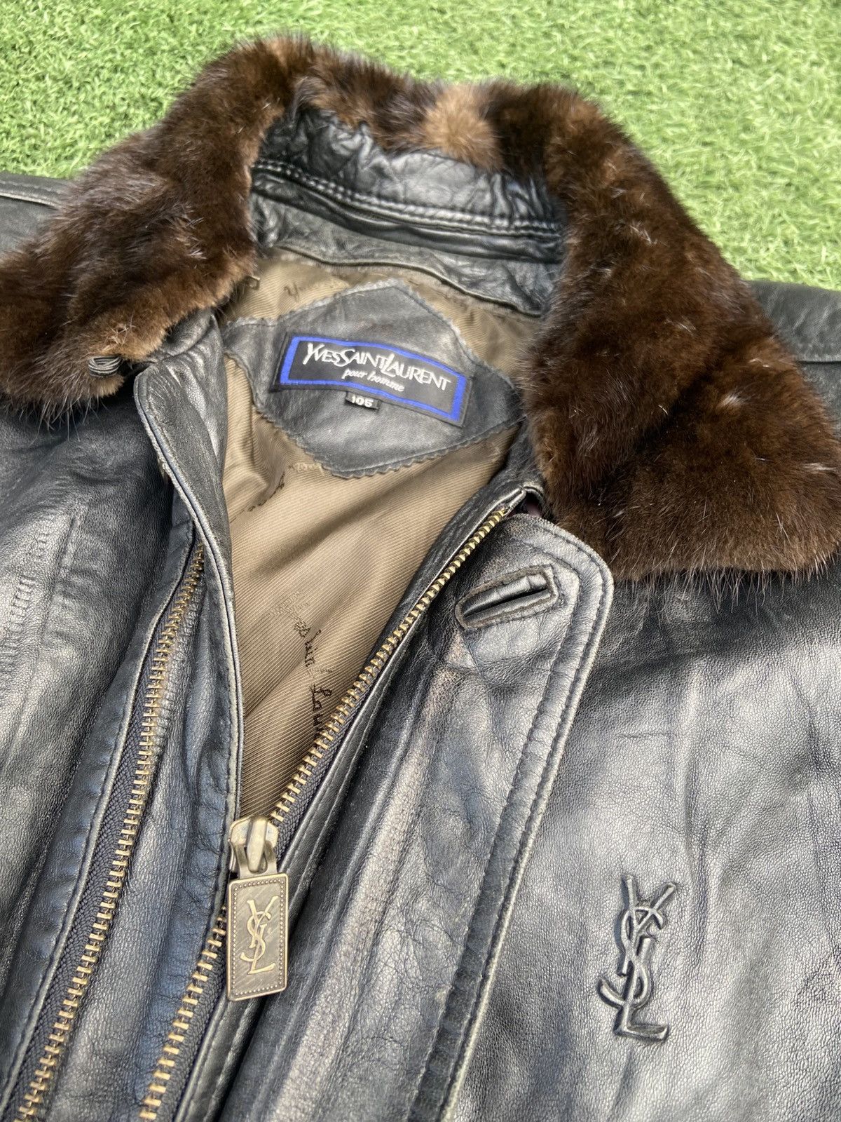 Saint Laurent Paris Vintage Yves Saint Laurent Black Leather Jacket Size US L / EU 52-54 / 3 - 3 Thumbnail