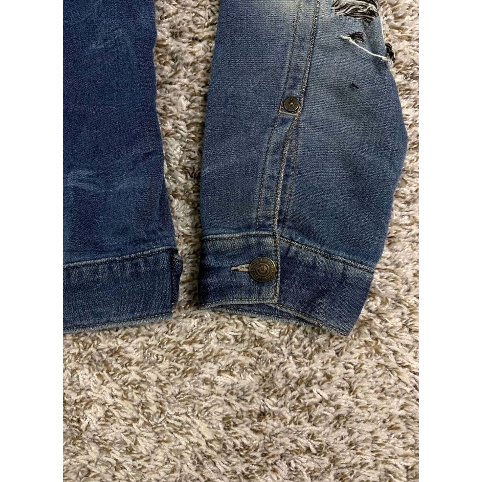 True Religion True Religion Jimmy Denim Jacket Slim Men's Size XL Blue Cotton Button Bomber Size US XL / EU 56 / 4 - 4 Thumbnail