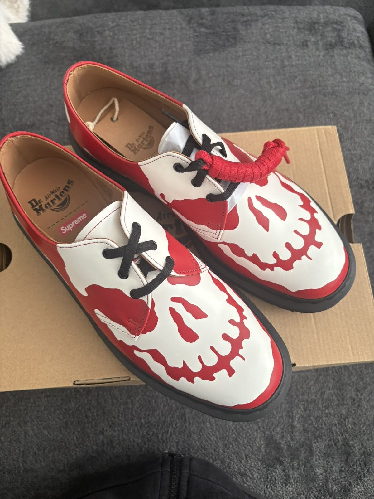 Dr. Martens × Supreme Supreme x Dr. Martens 1461 3-Eye Shoe 'Skull - Red White' Size US 8 / EU 41 - 1 Thumbnail
