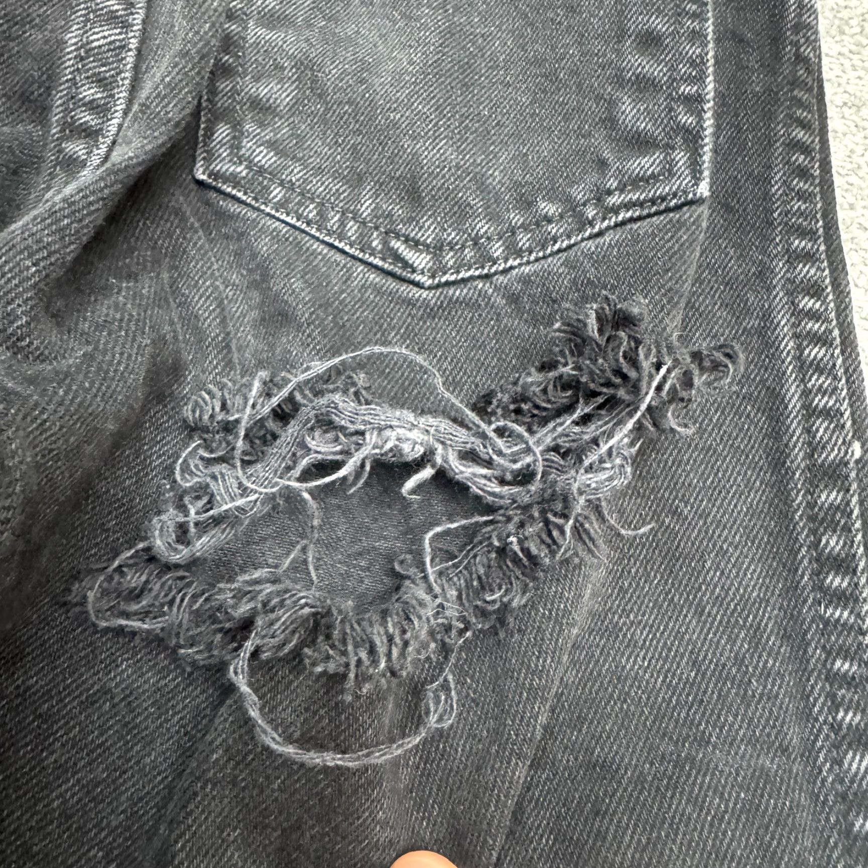 Vintage Revice Jeans Distressed Straight Black High Rise Button Fly Womens 24 Denim 100% Cotton City Grunge Jeans Size 42" / US 20 - 6 Thumbnail