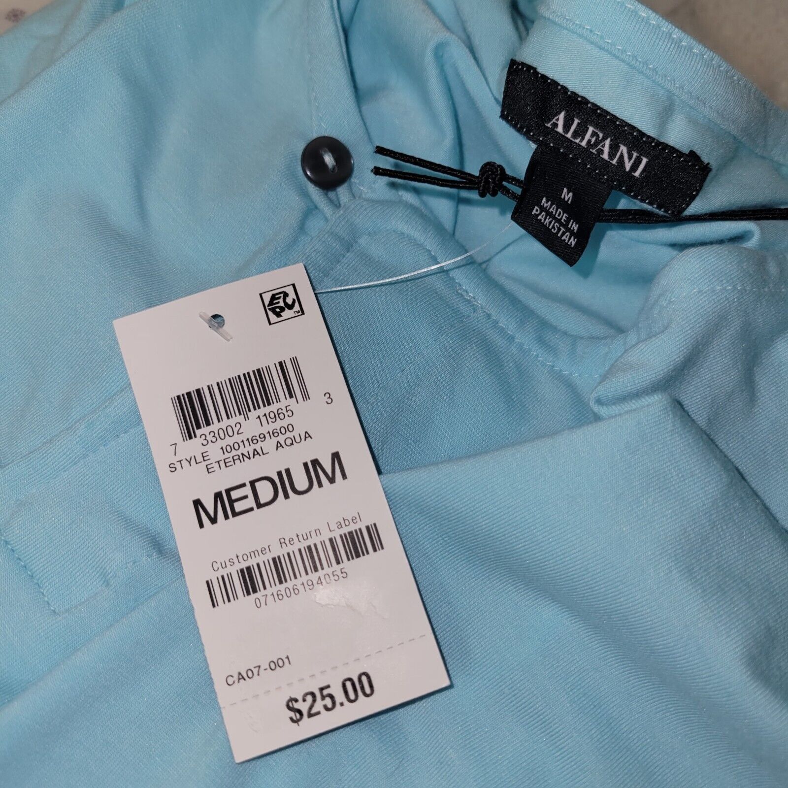 Alfani Men's Alfani Short Sleeve Henley. Size Medium. New With Ta Size US M / EU 48-50 / 2 - 7 Thumbnail
