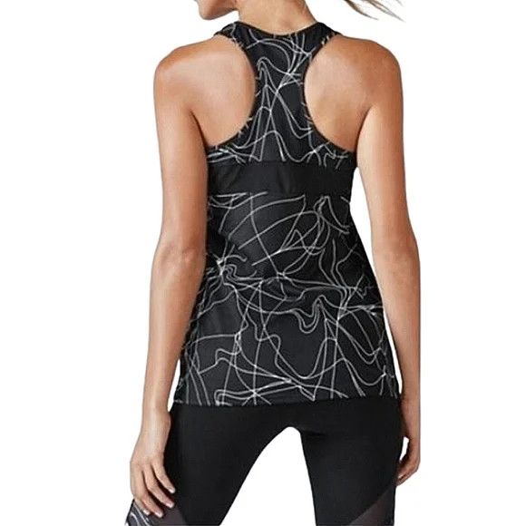 Fabletics Printed Mesh Trim Racerback Tank Active Spring Summer Travel Size M / US 6-8 / IT 42-44 - 2 Thumbnail