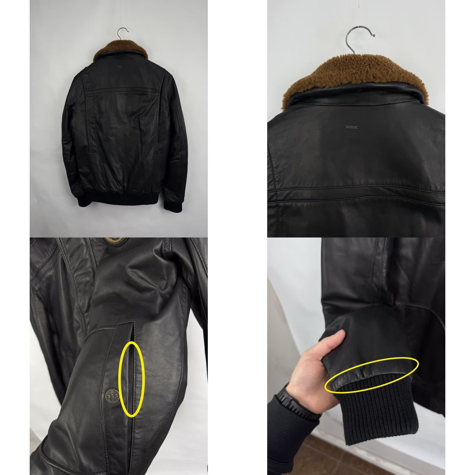 Vintage PME Legend A-28 Hudson Lockheed Sheep Leather Bomber Jacket S Mens Black Jacket Size US S / EU 44-46 / 1 - 10 Thumbnail