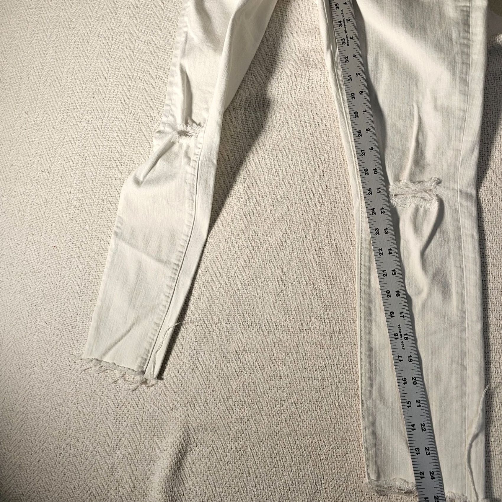 Vintage Articles of Society Jeans Skinny Slit Distressed White 26 Women Denim Slim Inseam 24 26 Vintage No Brand Size 26" / US 2 / IT 38 - 7 Thumbnail