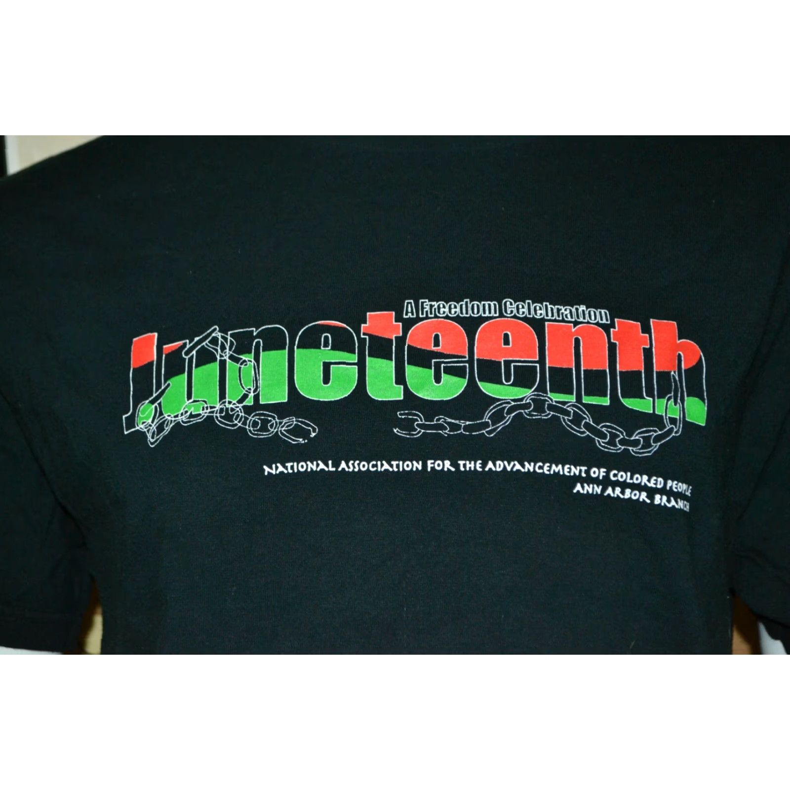 Fruit Of The Loom Juneteenth African American Black Holiday T Shirt Large Social Justice NAACP Shirt Men L Black 100% Cotton Graphic Tee Size US L / EU 52-54 / 3 - 2 Thumbnail