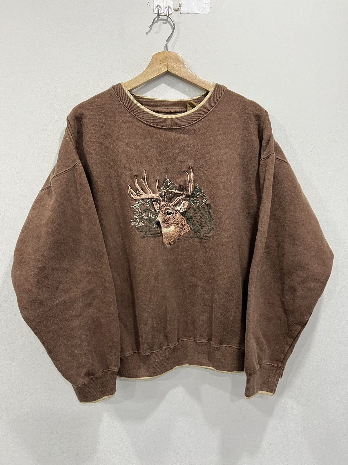Vintage Vintage Deer Sweater Sweatshirt Brown Hunting animal Size US XXL / EU 58 / 5 - 1 Thumbnail